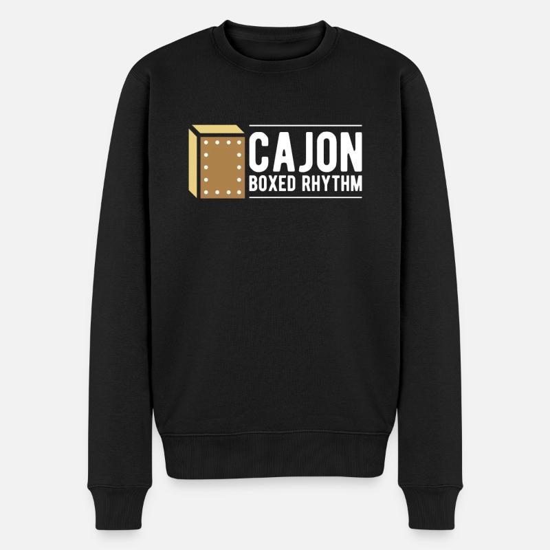 Cajon Boxed Rythm Shirt Geschenk - Männer Premium Bio Pullover - Schwarz
