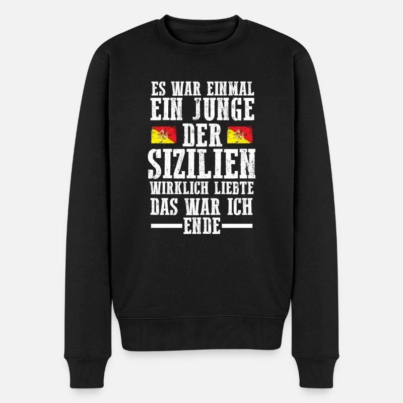 Sicilia Sizilien Sizilianer Sizilianisches - Männer Premium Bio Pullover - Schwarz