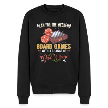 Wine Board Games Chess Board Game Player Gambling - Männer Premium Bio Pullover - Schwarz - Vorne - Nico (187cm)