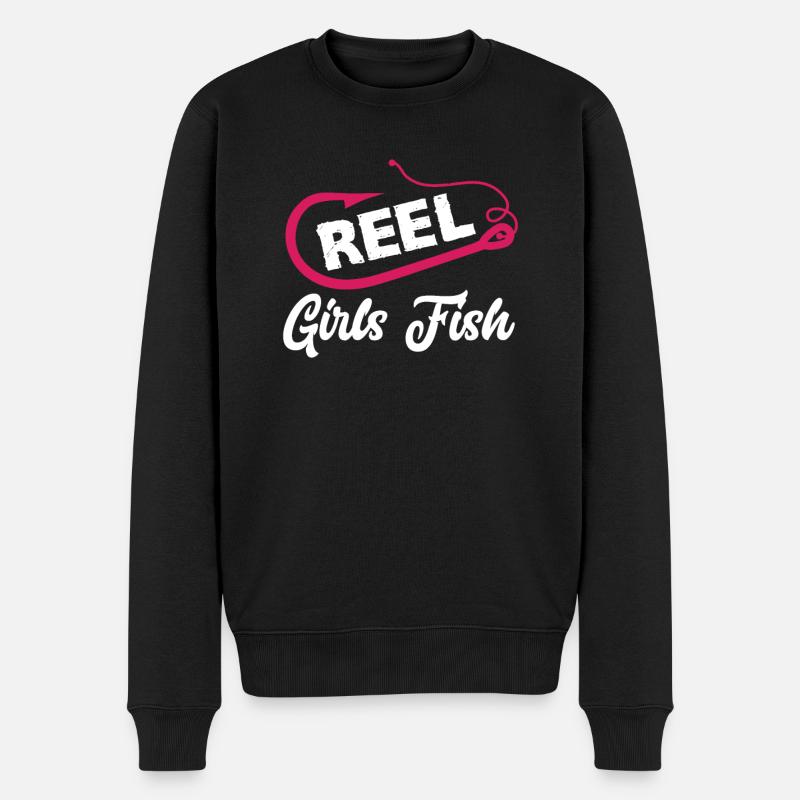 Cadeau amusant de pêcheur - Pull Premium bio Homme - noir