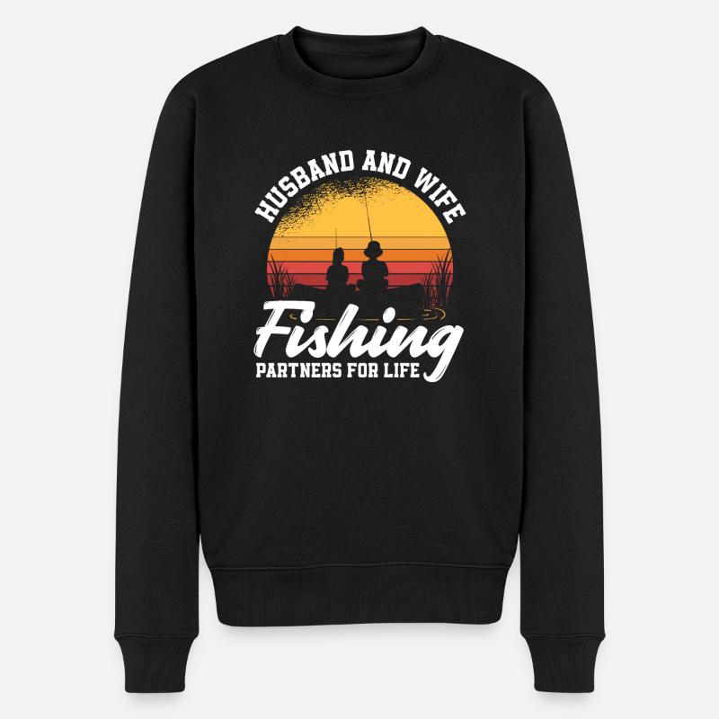 Cadeau amusant de pêcheur - Pull Premium bio Homme - noir