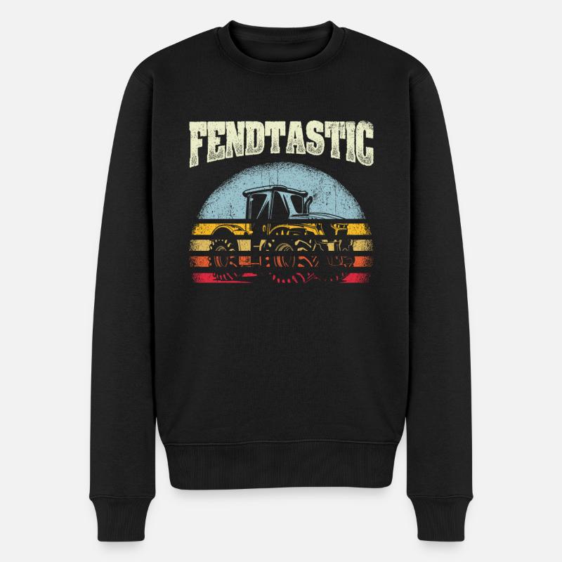 Fendtastic Traktor - Männer Premium Bio Pullover - Schwarz