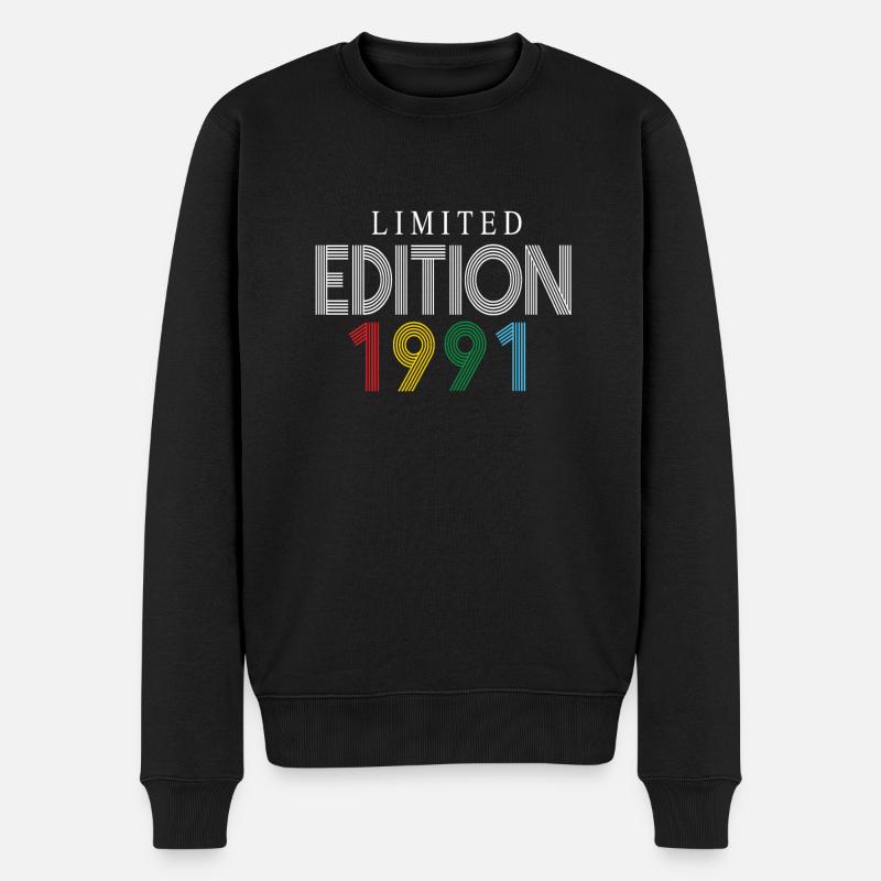 Limited Edition 1991 - Männer Premium Bio Pullover - Schwarz