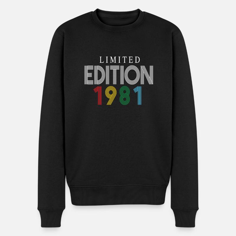 Limited Edition 1981 - Männer Premium Bio Pullover - Schwarz