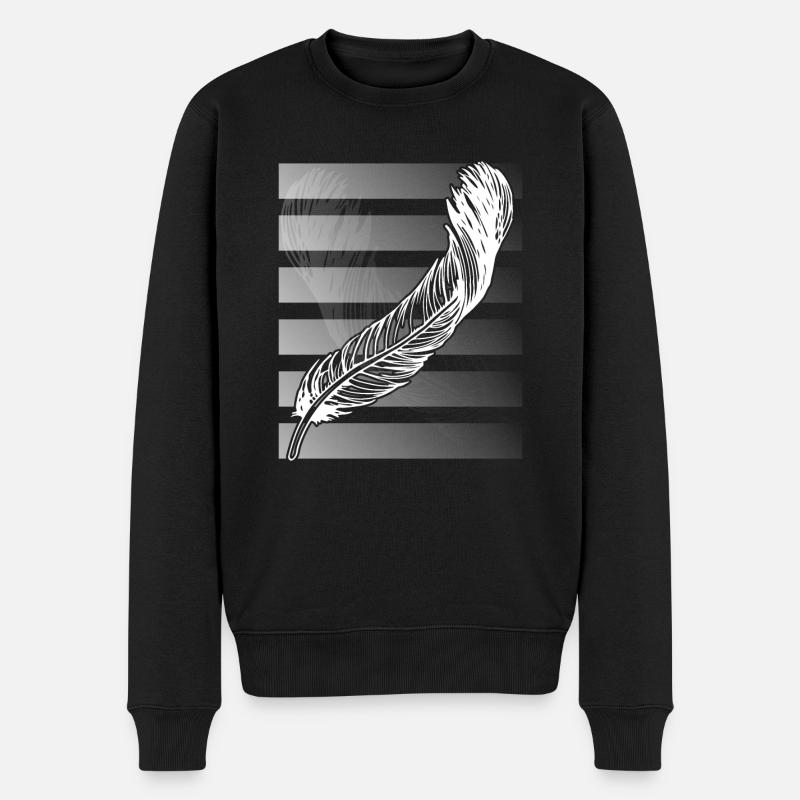 Federn - Männer Premium Bio Pullover - Schwarz