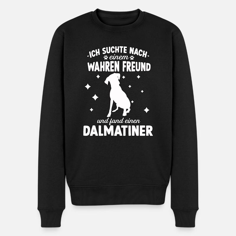 Hundetraining Dalmatiner Hunde Fan Dalmatiner - Männer Premium Bio Pullover - Schwarz