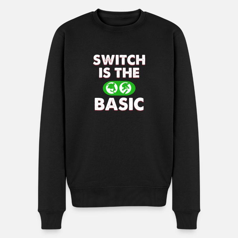 Switch Ist Die Grundlegende Skateboard-bekleidung - Männer Premium Bio Pullover - Schwarz