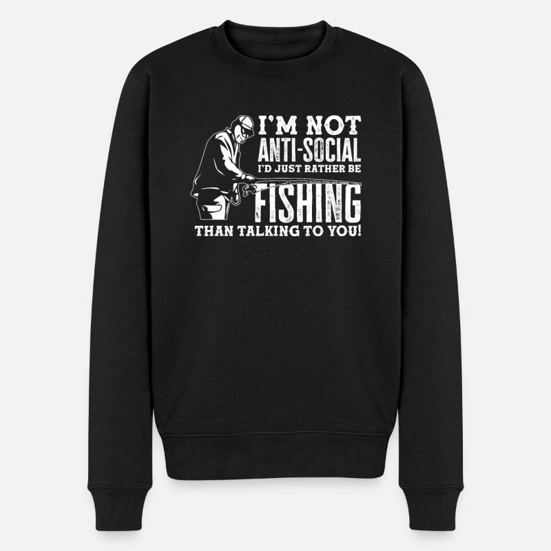 Cadeau amusant de pêcheur - Pull Premium bio Homme - noir