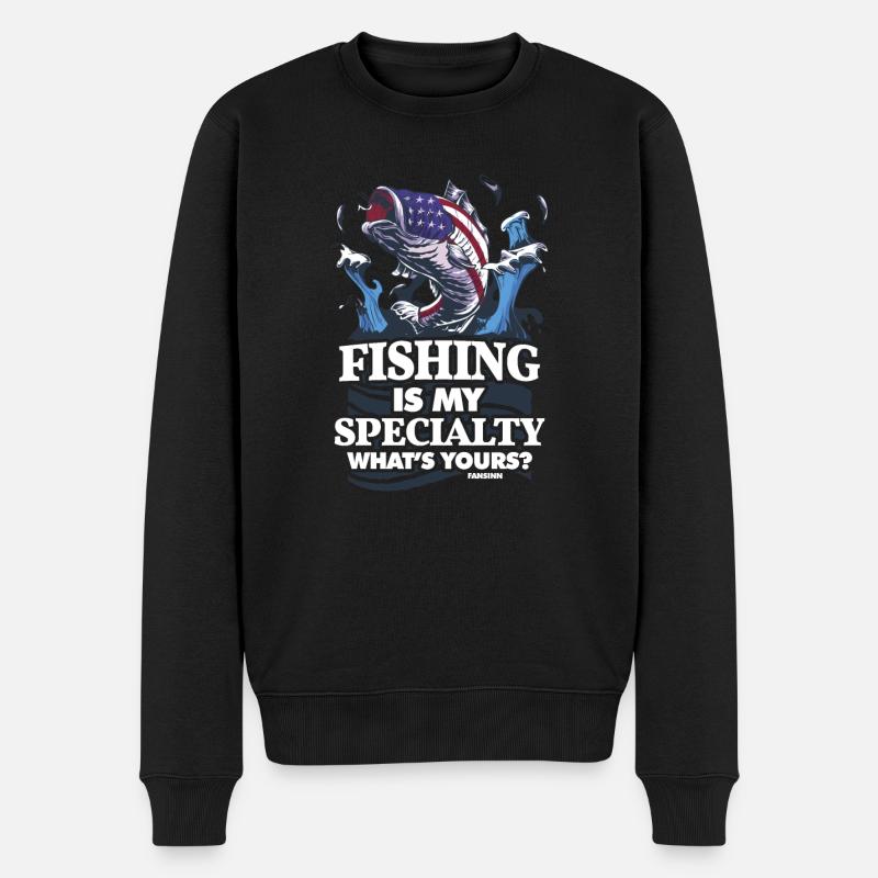 Angler - Männer Premium Bio Pullover - Schwarz