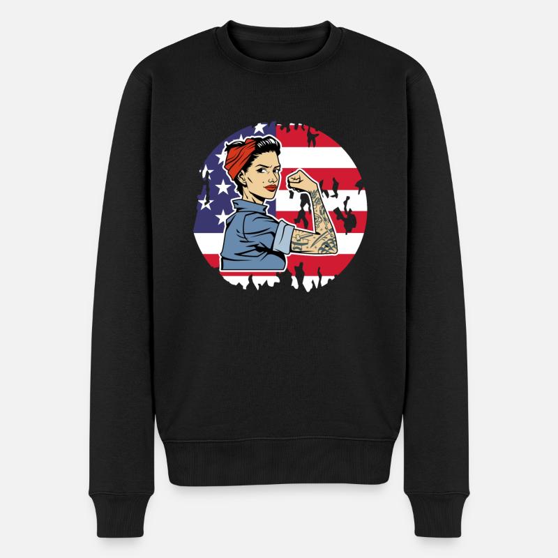 États-Unis Amérique Américain Américain - Pull Premium bio Homme - noir
