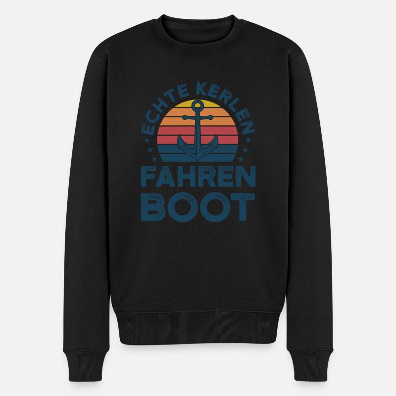 Kapitän Kapitäne Bootfahren Geschenk - Männer Premium Bio Pullover - Schwarz