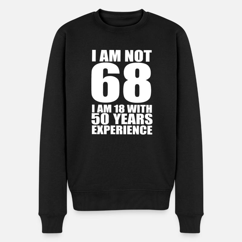68 with experience gift - Männer Premium Bio Pullover - Schwarz