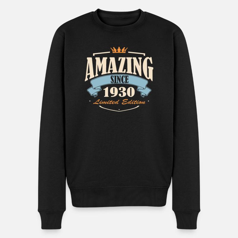 1930 - Männer Premium Bio Pullover - Schwarz