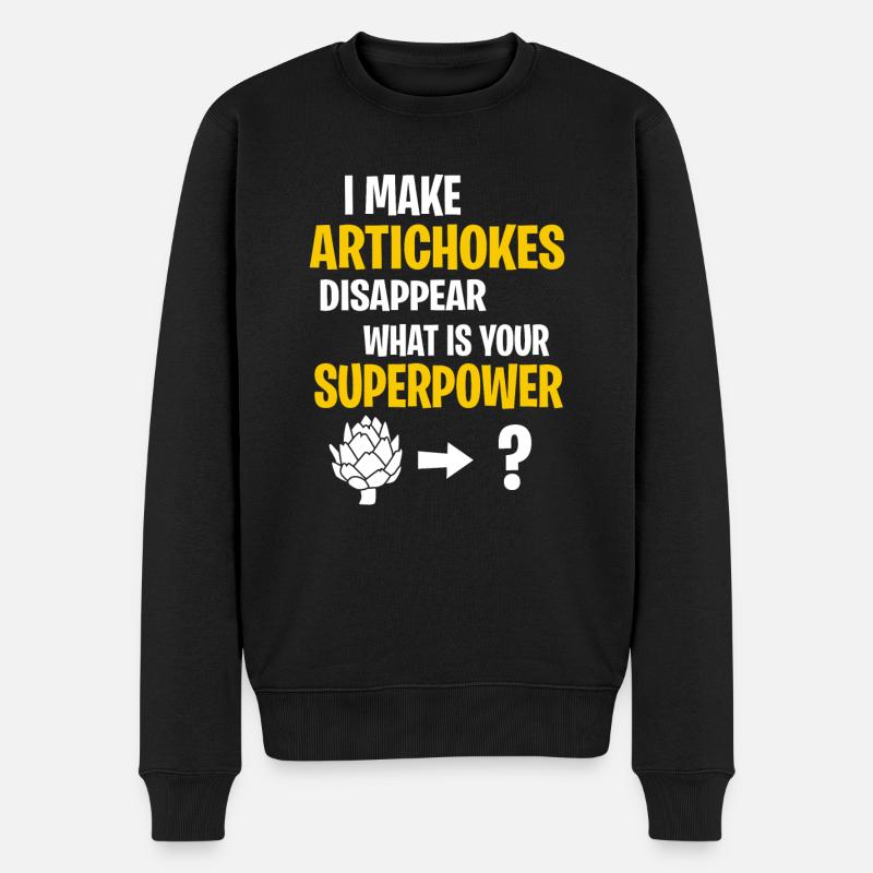 Superpower Artichoke Edition - Männer Premium Bio Pullover - Schwarz