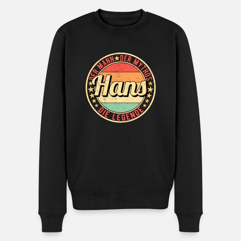 Hans Der Mann Der Mythos Die Legende - Männer Premium Bio Pullover - Schwarz