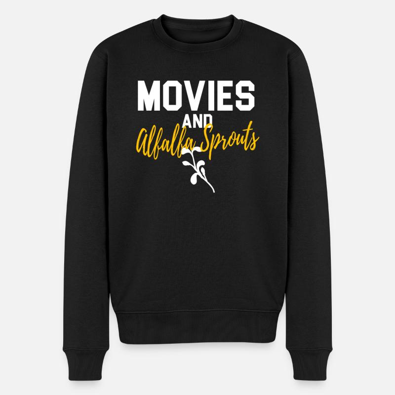 Fancy alfalfa sprout present idea - Männer Premium Bio Pullover - Schwarz