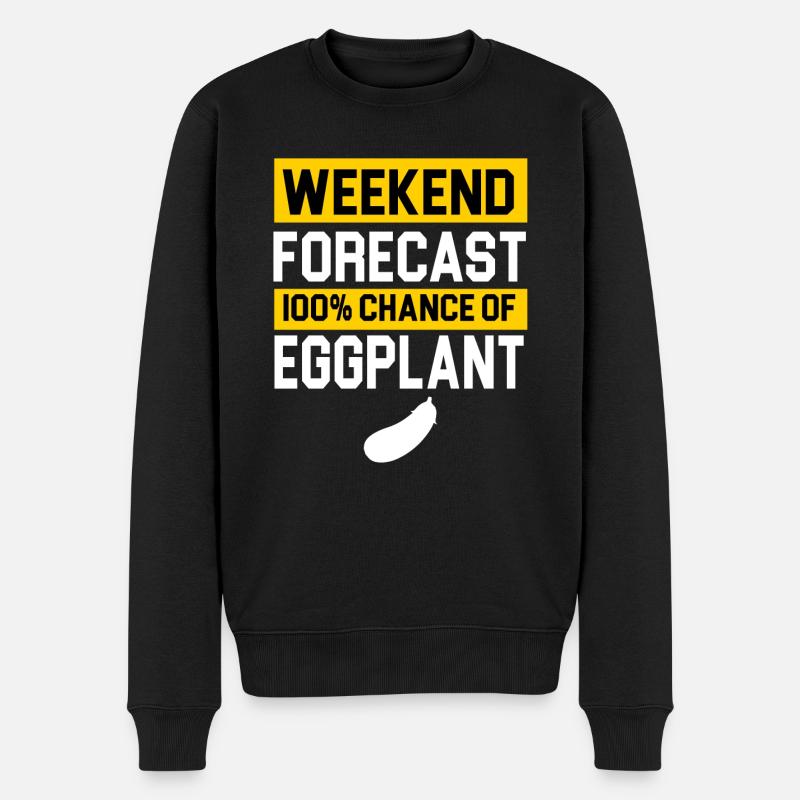 eggplant - Männer Premium Bio Pullover - Schwarz