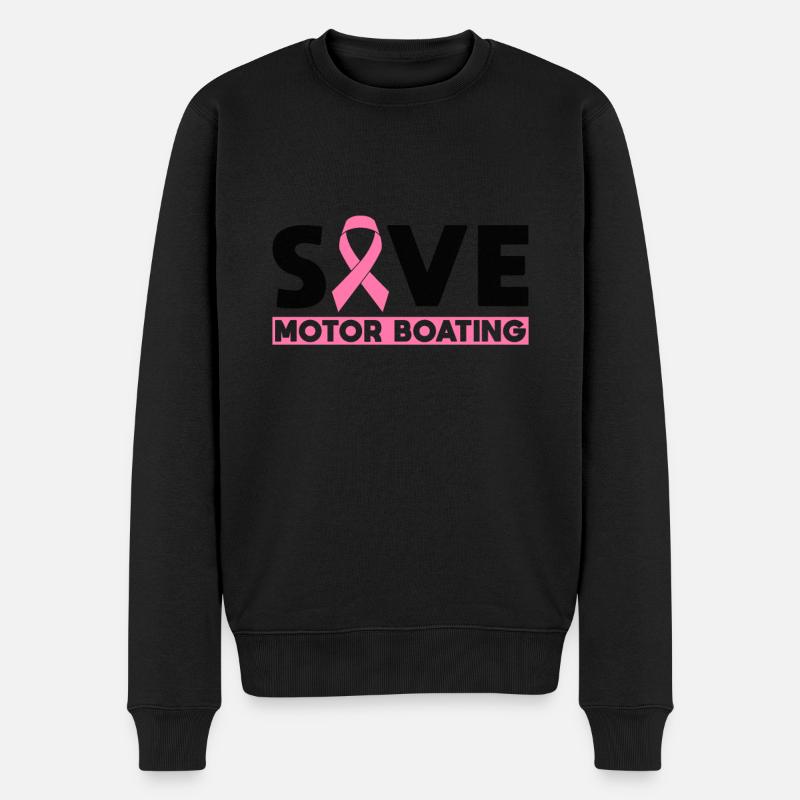 Save Motorboating - Breast Cancer Awareness - Männer Premium Bio Pullover - Schwarz
