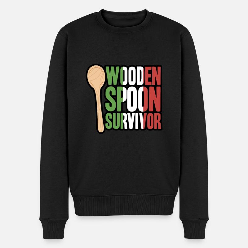 Wooden Spoon Survivor - Italian - Männer Premium Bio Pullover - Schwarz