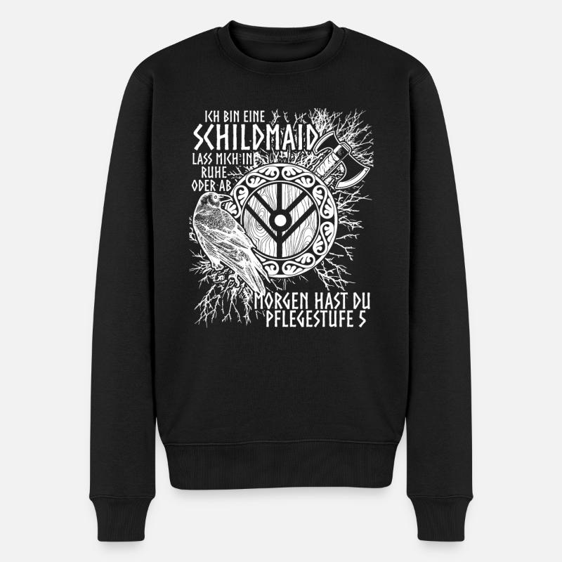 Schildmaid Wikinger Spruch Berserker - Männer Premium Bio Pullover - Schwarz