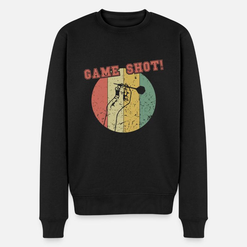 Game Shot / Darts - Männer Premium Bio Pullover - Schwarz