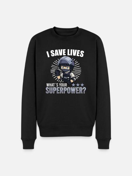 Police Cop Officer Police Office - Men's Premium Organic Jumper - black