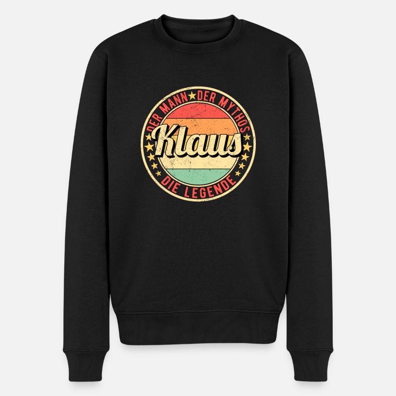 Klaus Der Mann Der Mythos Die Legende - Männer Premium Bio Pullover - Schwarz