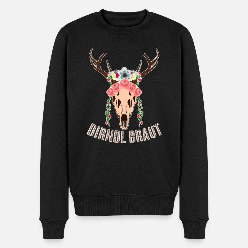 Dirndl Braut - Männer Premium Bio Pullover - Schwarz