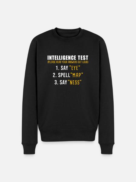 Intelligence Test - Männer Premium Bio Pullover - Schwarz