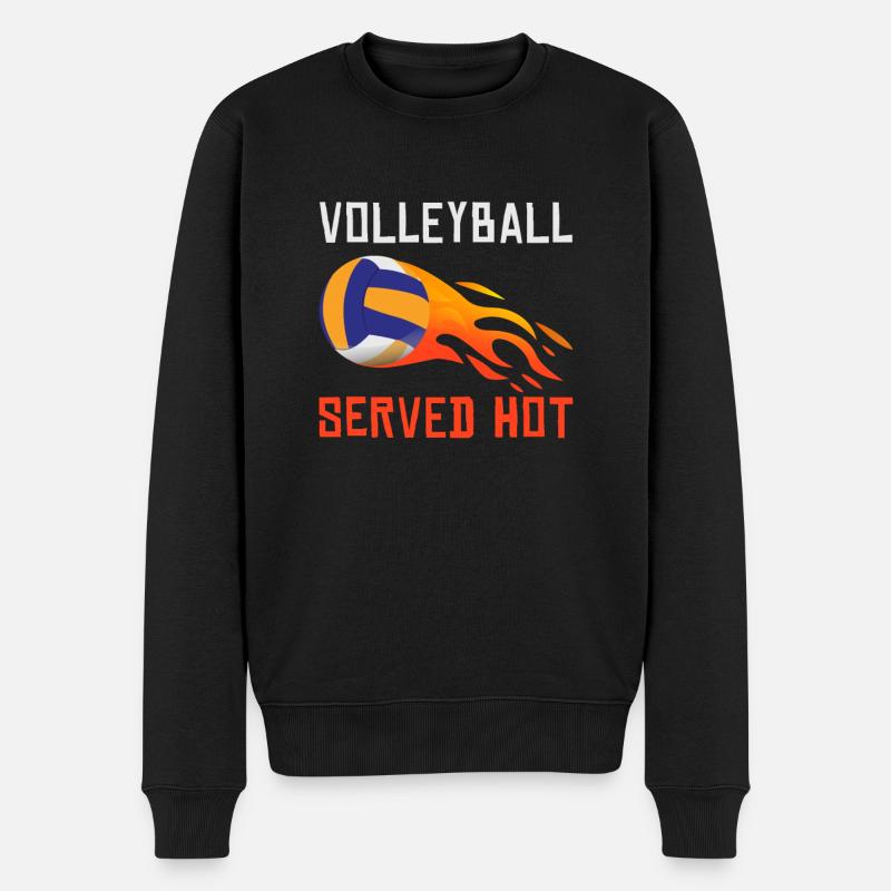 Volleyball Served Hot - Männer Premium Bio Pullover - Schwarz