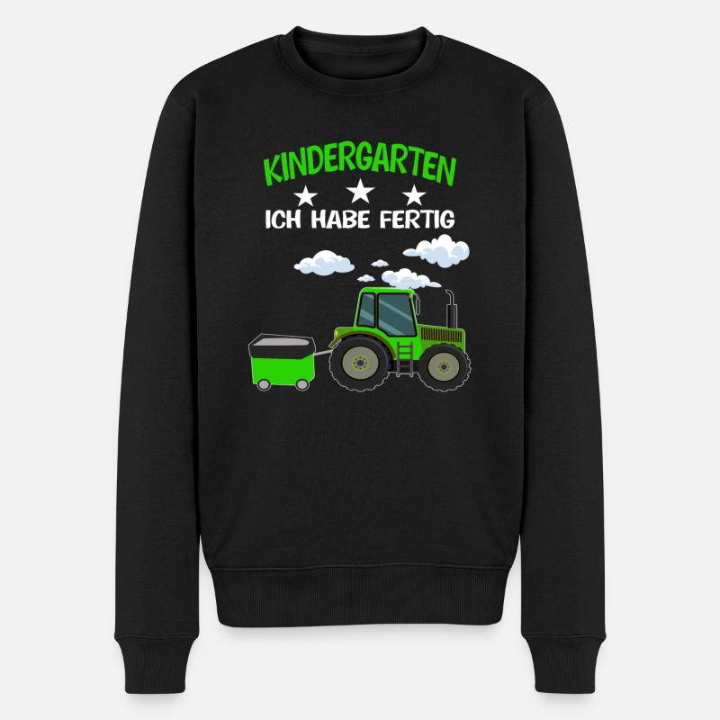 Kindergarten Traktor Kindergarten Abschluss - Männer Premium Bio Pullover - Schwarz