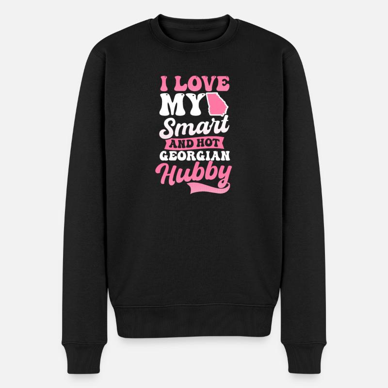 Georgia Peach Liebe mein schlauer heißer Ehemann - Männer Premium Bio Pullover - Schwarz