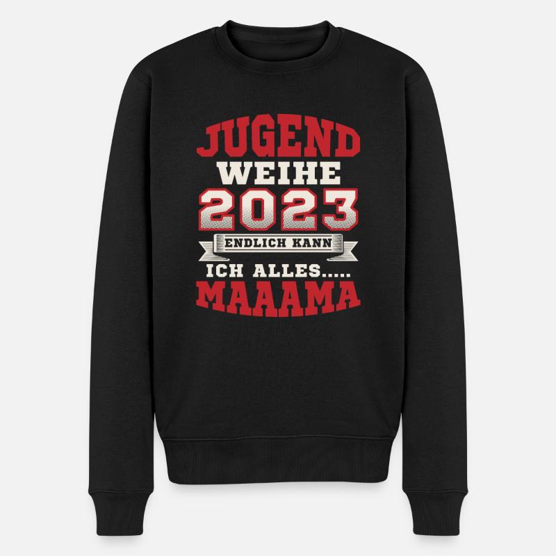 Jugendweihe 2023 endlich kann ich alles - Männer Premium Bio Pullover - Schwarz