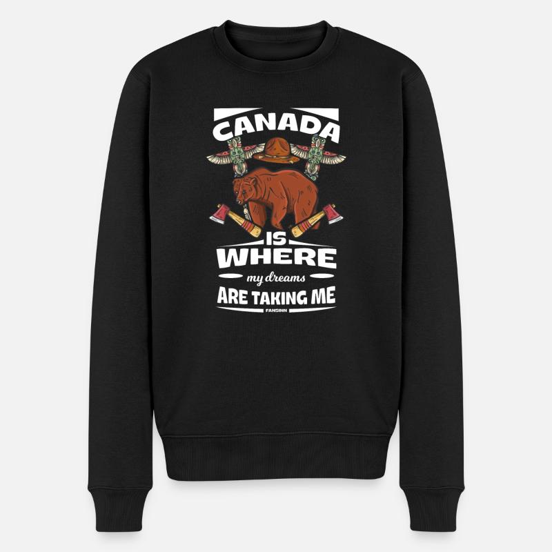 Canada - Männer Premium Bio Pullover - Schwarz