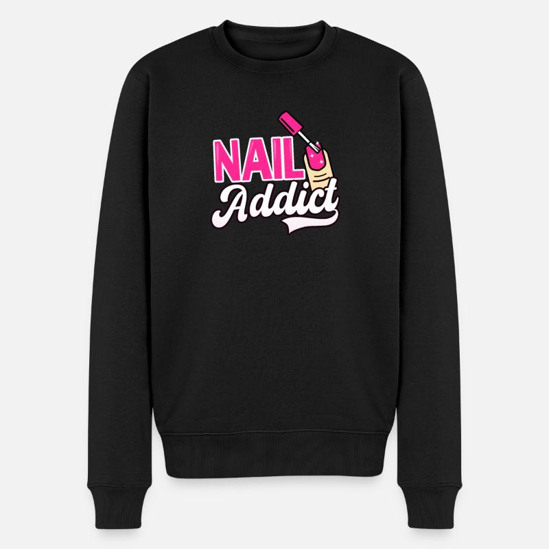 Nail Tech Nagelsüchtig - Männer Premium Bio Pullover - Schwarz
