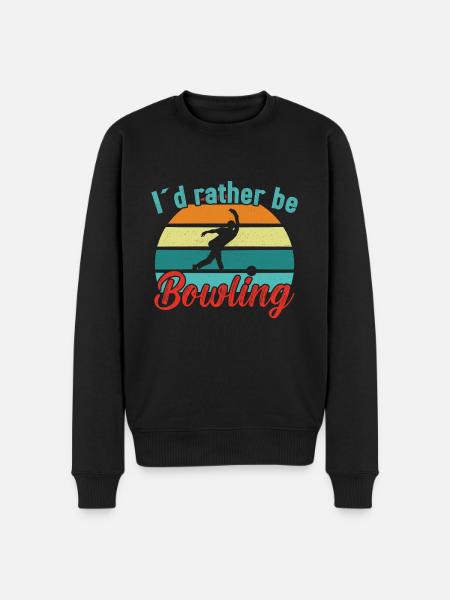 I´d rather be Bowling / Bowling - Männer Premium Bio Pullover - Schwarz