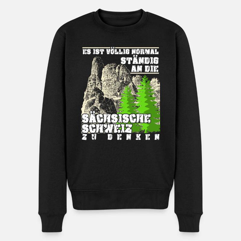 Elbsandsteingebirge Sächsische Schweiz - Männer Premium Bio Pullover - Schwarz