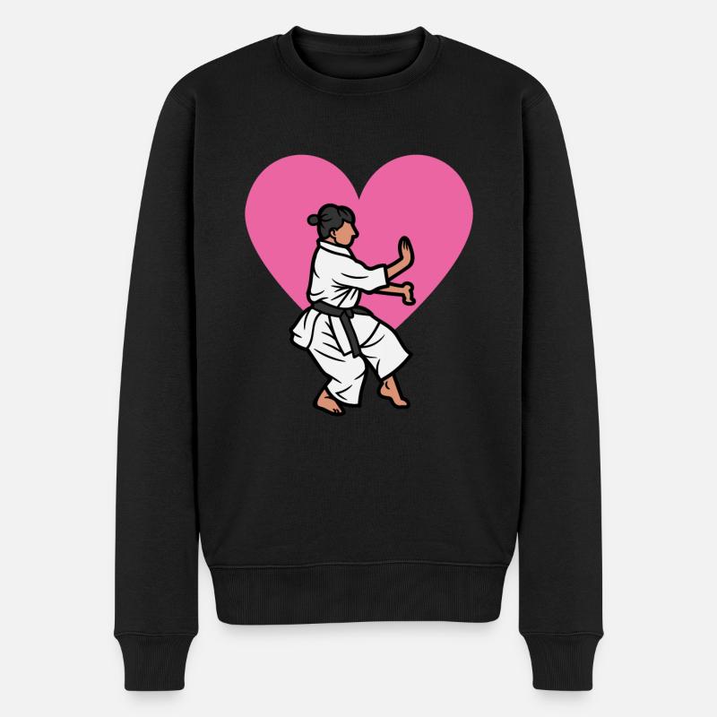 Karate Liebe - Karate Geschenkidee - Männer Premium Bio Pullover - Schwarz