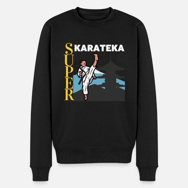 Super Karateka - Karate Geschenkidee - Männer Premium Bio Pullover - Schwarz