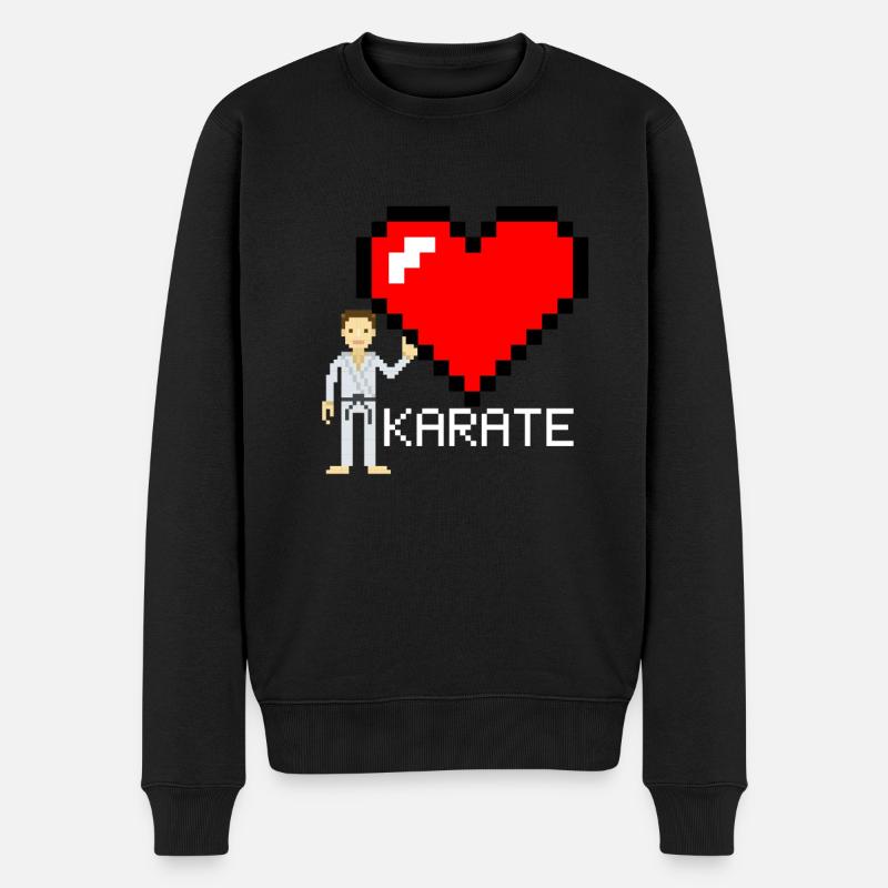Karate Pixel - Karate Geschenkidee - Männer Premium Bio Pullover - Schwarz