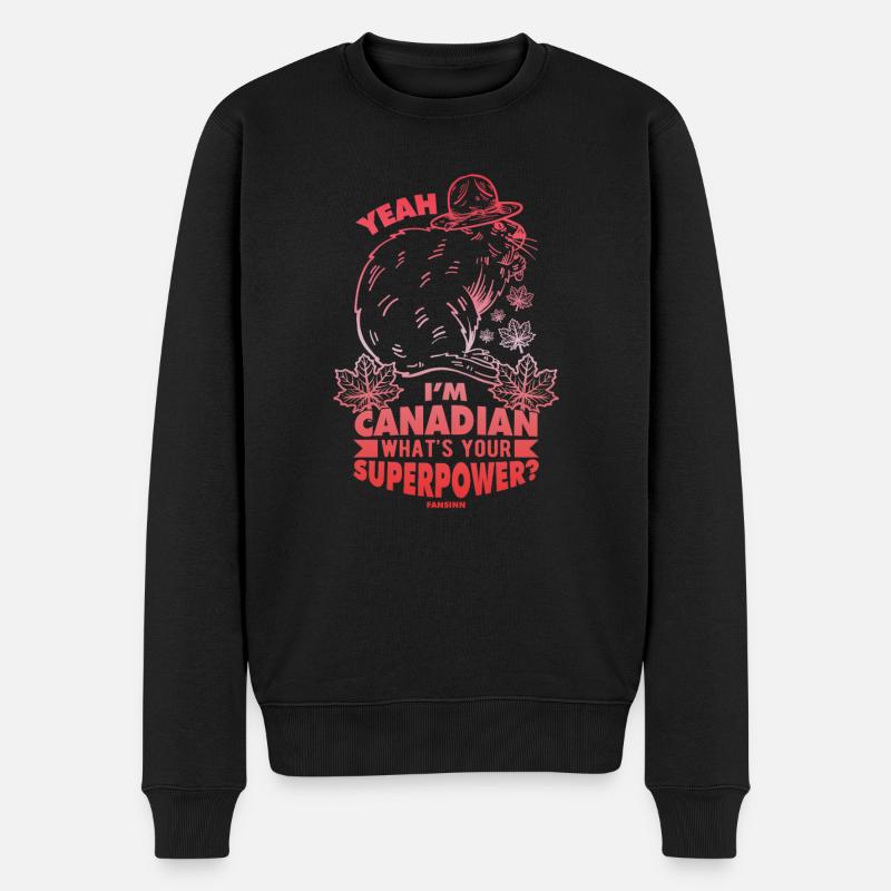 Canada - Männer Premium Bio Pullover - Schwarz