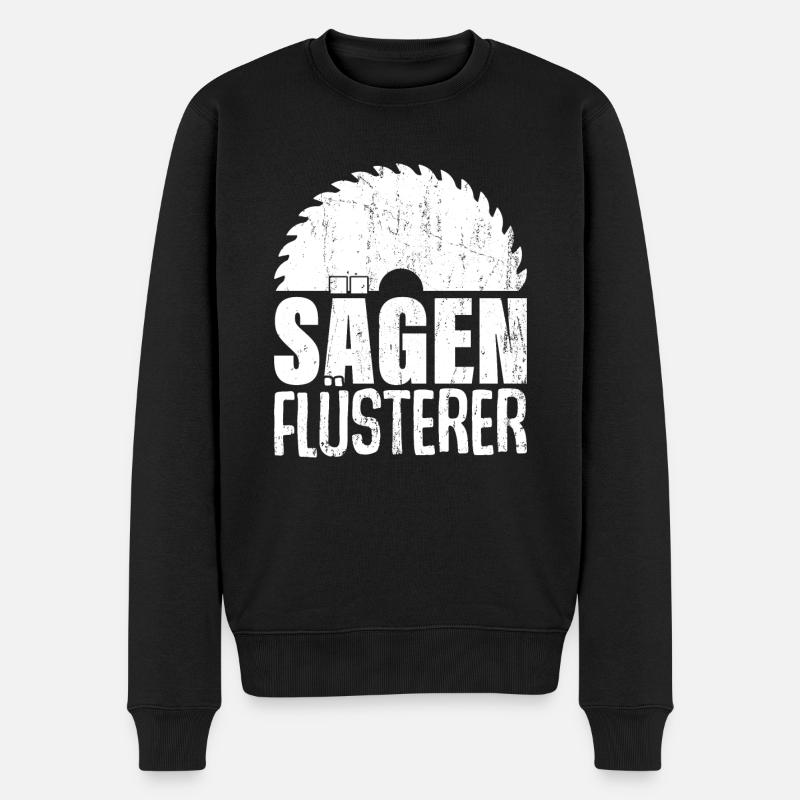 SÄGEN FLÜSTERER - Männer Premium Bio Pullover - Schwarz