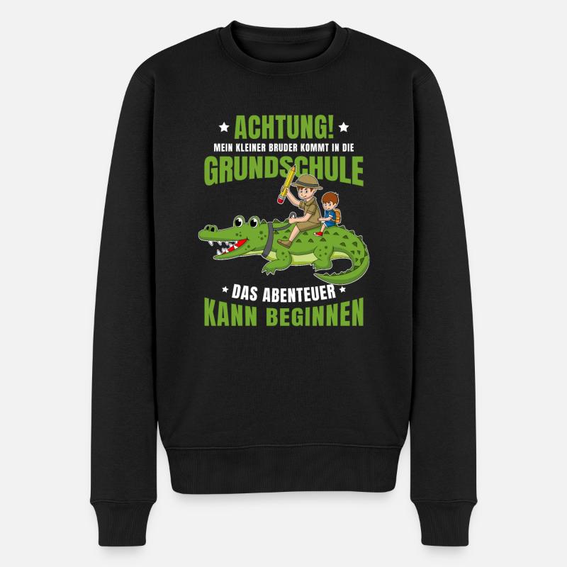 Schulanfang Einschulung 1 Klasse Grundschule - Männer Premium Bio Pullover - Schwarz