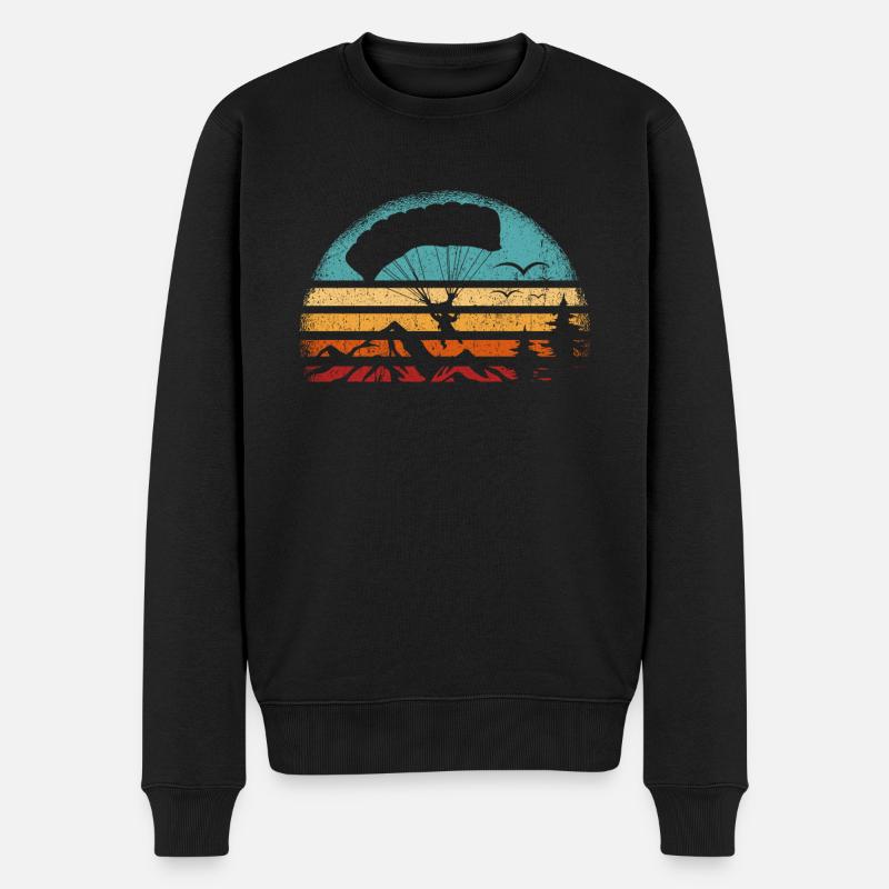 Paragliding Gleitschirmflieger Pilot Vintage Parag - Männer Premium Bio Pullover - Schwarz