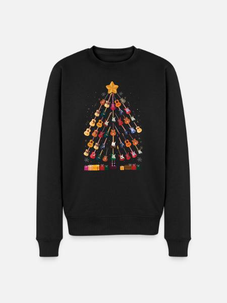 Guitars Christmas Christmas Tree Guitarist - Men's Premium Organic Jumper - black
