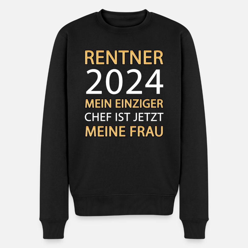 Ruhestand Frau Chef 2024 - Männer Premium Bio Pullover - Schwarz