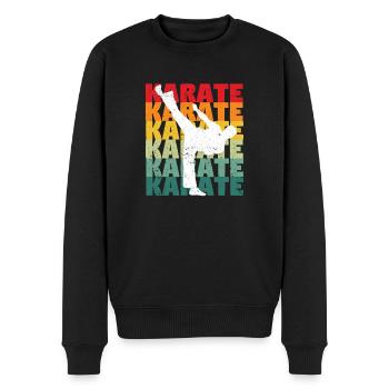 Rétro Vintage Karaté Silhouette 70s années 80 - Pull Premium bio Homme - noir - Devant - Nico (187cm)