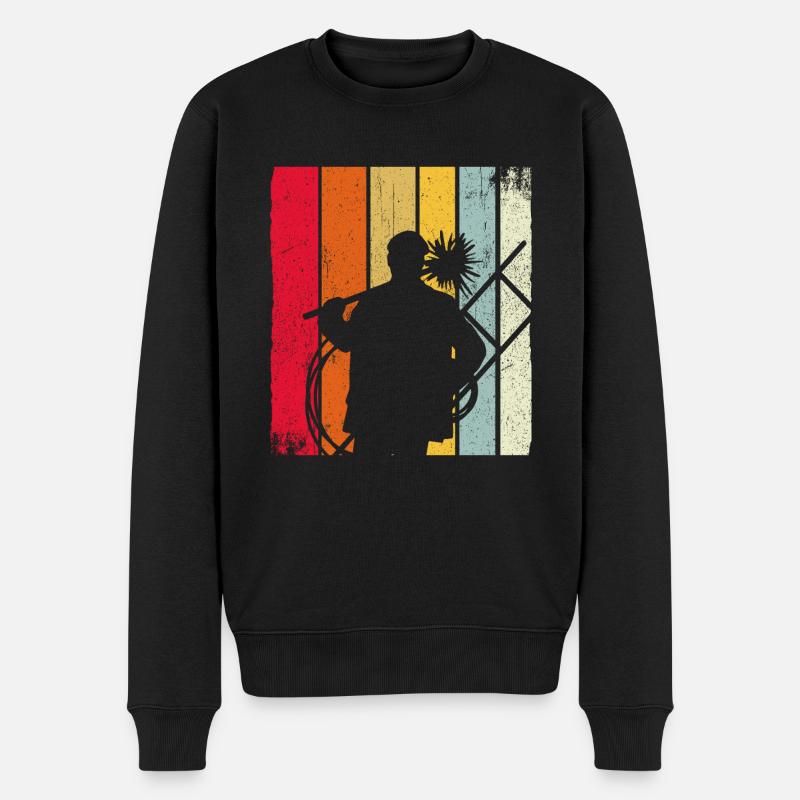 Schornsteinfeger Schornstein Retro Kaminfeger Gesc - Männer Premium Bio Pullover - Schwarz