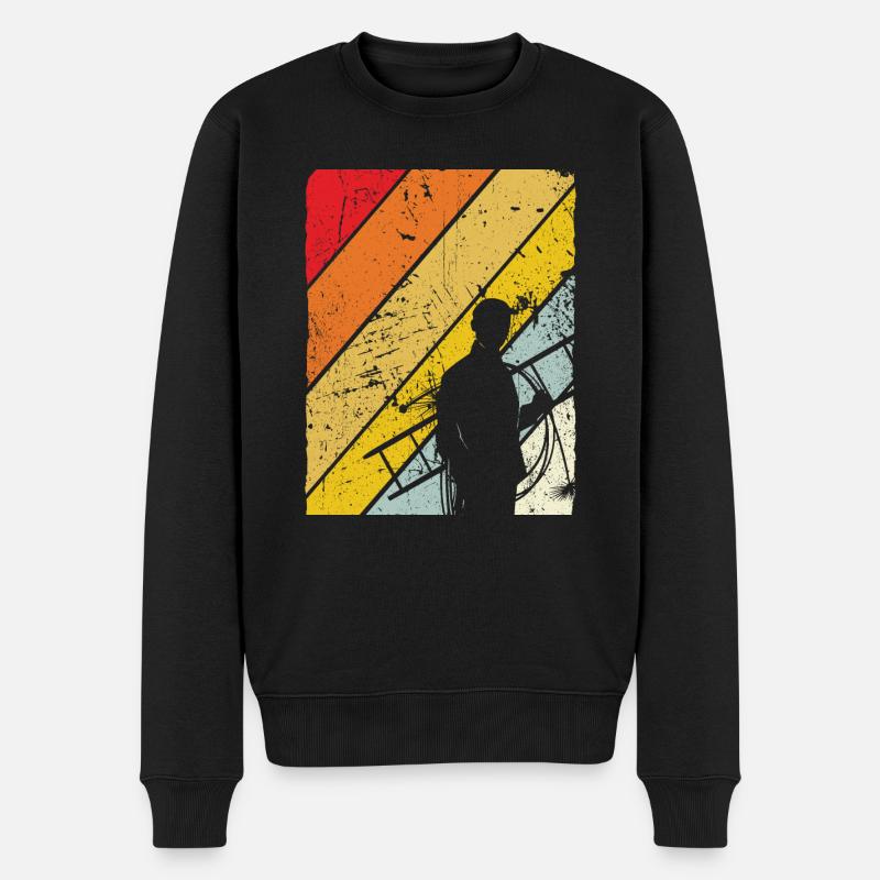 Schornsteinfeger Schornstein Vintage Kaminfeger Ge - Männer Premium Bio Pullover - Schwarz