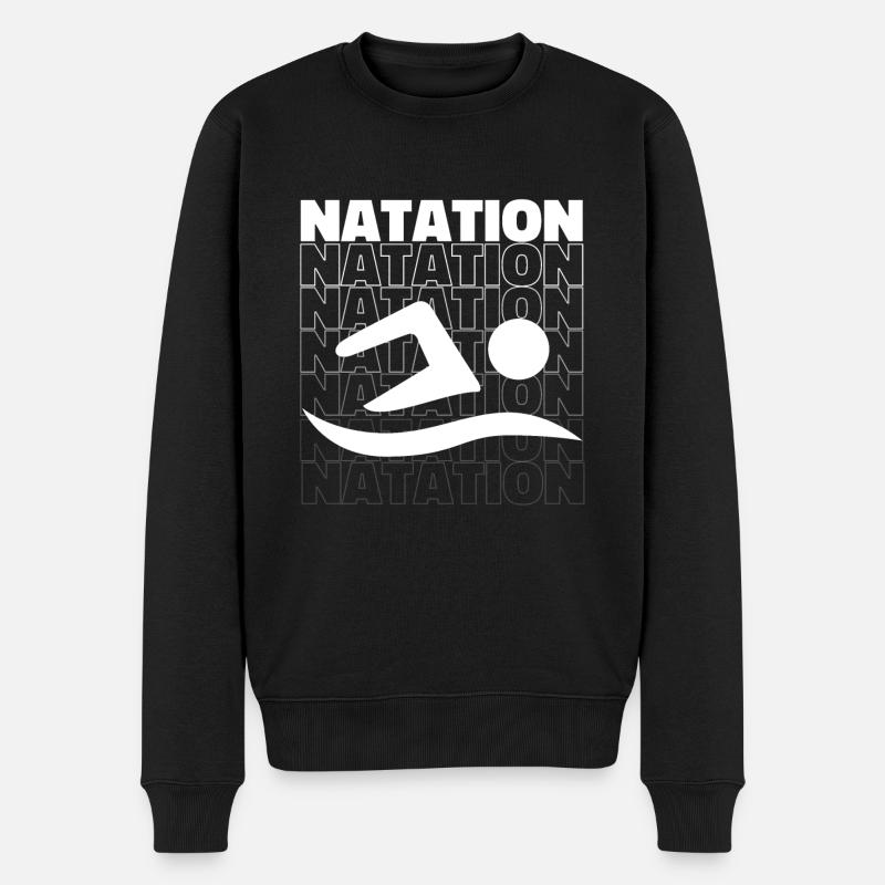 Profi-Schwimmer - Männer Premium Bio Pullover - Schwarz